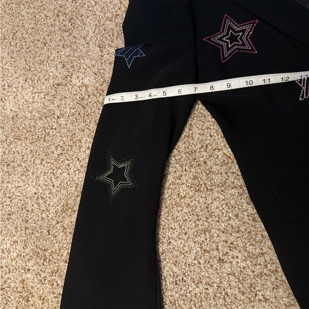 Cinq à Sept Black Blazer with multi - colored Rhinestone Star Embellishments - Picture 11 of 11